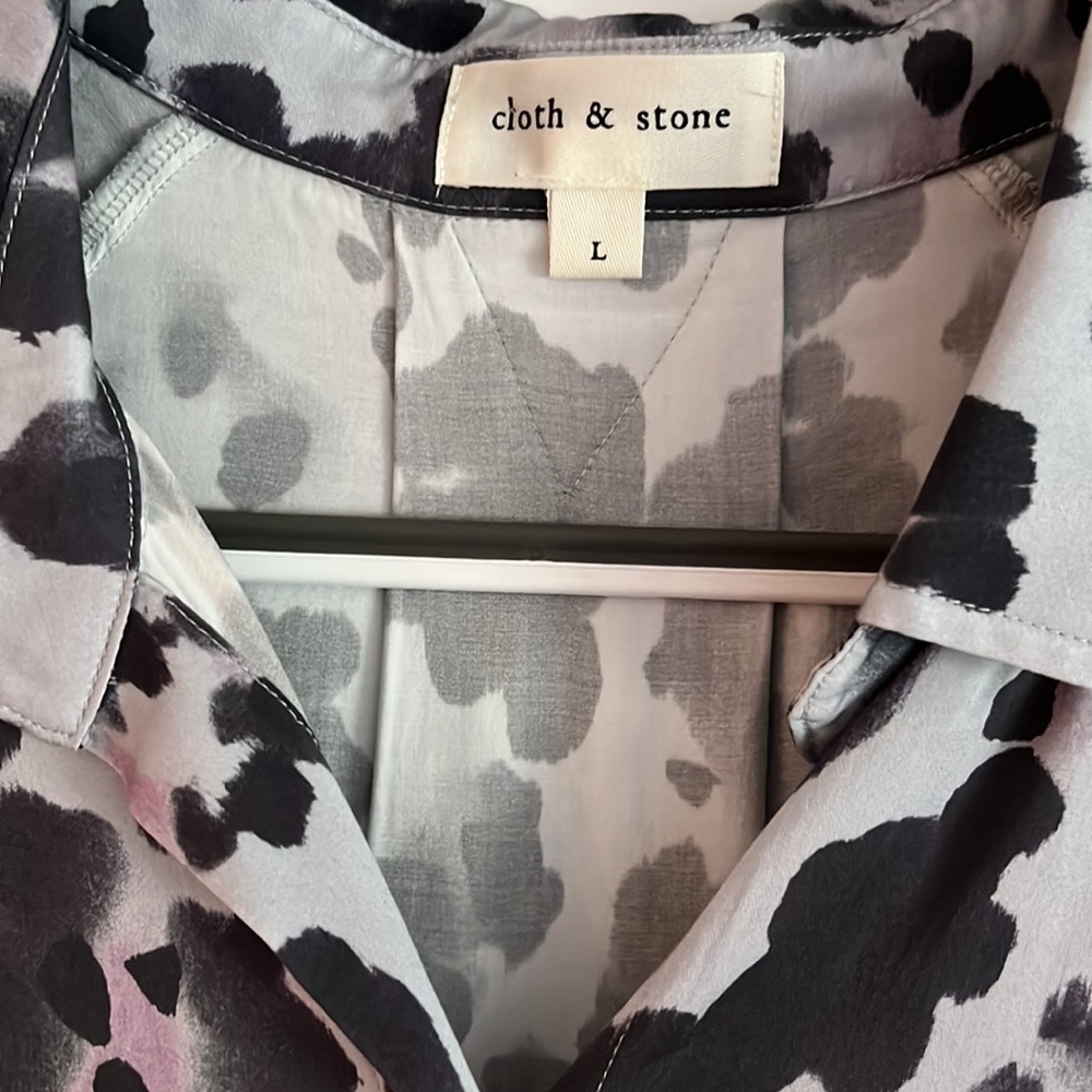 Raglan Sleeve Leopard Print Button Down Blouse Fr… - image 2